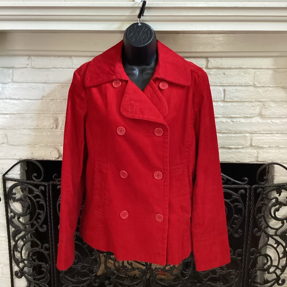 Vintage red cord corduroy gap double breasted jacket, 90s Y2K size large